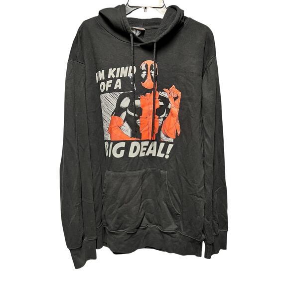 MARVEL “I’m Kind of a Big Deal!” Black hoodie oversized boxy sweatshirt sz L - Picture 1 of 4
